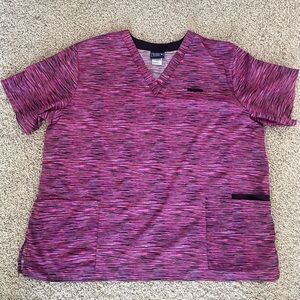 SCRUB top Pink-multi striped